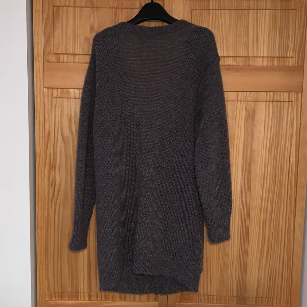 Ann Taylor Gray Mohair V Neck Long Cardigan Sweater - Picture 10 of 12